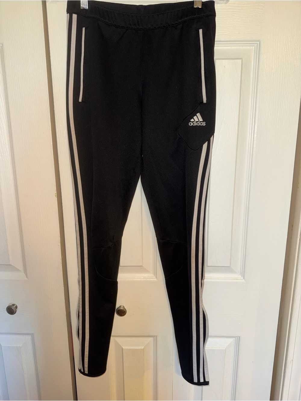 adidas Black Joggers with White Side Stripes